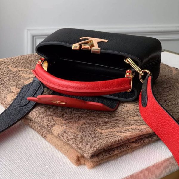 Louis Vuitton Capucines Mini Black/Red Replica Handbag - Image 7