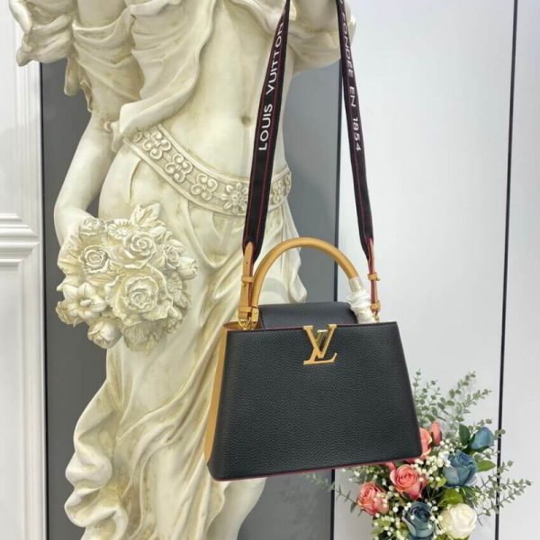 LV Capucines MM M58608 Black/Arizona Beige Replica - Image 2