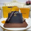 Best Replicas Bags - LV Capucines MM M58608 Black/Arizona Beige Replica Shop For Best Louis Vuitton LV Replica Bags With Cheap Price