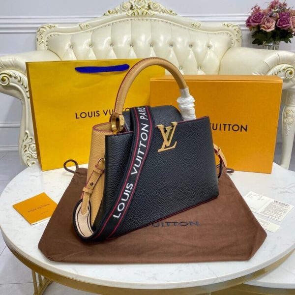 LV Capucines MM M58608 Black/Arizona Beige Replica - Image 4