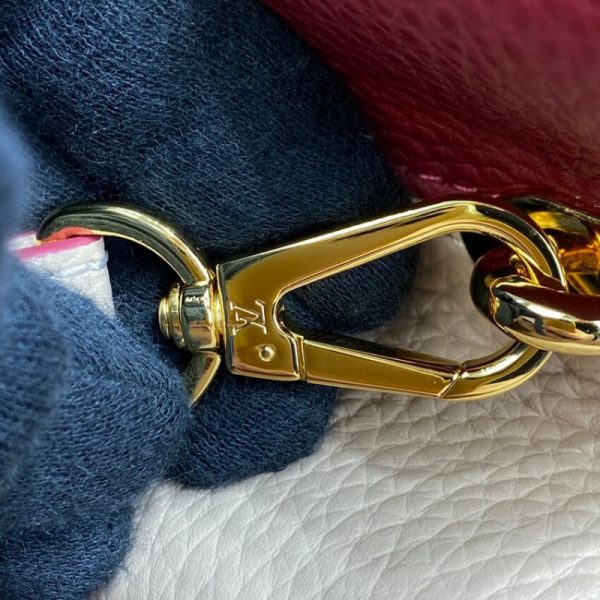Replica LV Capucines MM Eggshell & Lie De Vin Red Bag - Image 12