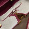 Best Replicas Bags - Replica LV Capucines MM Eggshell & Lie De Vin Red Bag Shop For Best Louis Vuitton LV Replica Bags With Cheap Price