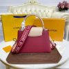 Best Replicas Bags - Replica LV Capucines MM Eggshell & Lie De Vin Red Bag Shop For Best Louis Vuitton LV Replica Bags With Cheap Price