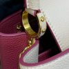 Best Replicas Bags - Replica LV Capucines MM Eggshell & Lie De Vin Red Bag Shop For Best Louis Vuitton LV Replica Bags With Cheap Price