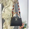 Best Replicas Bags - Replica Louis Vuitton Capucines MM Noir Rouge M59020 Shop For Best Louis Vuitton LV Replica Bags With Cheap Price