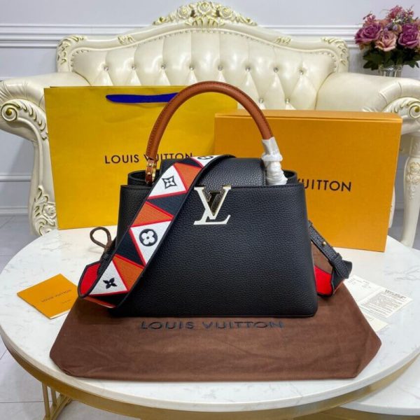 Replica Louis Vuitton Capucines MM Noir Rouge M59020 - Image 3