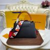 Best Replicas Bags - Replica Louis Vuitton Capucines MM Noir Rouge M59020 Shop For Best Louis Vuitton LV Replica Bags With Cheap Price