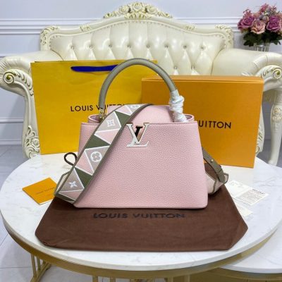 LV Capucines MM Replica in Rose/Beige | M59020 Style