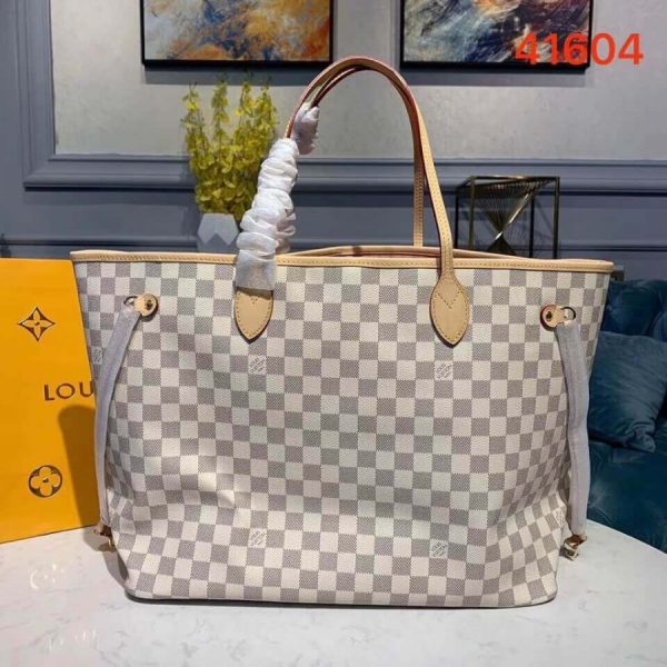 Replica Louis Vuitton Damier Azur Neverfull GM Pink Tote - Image 4