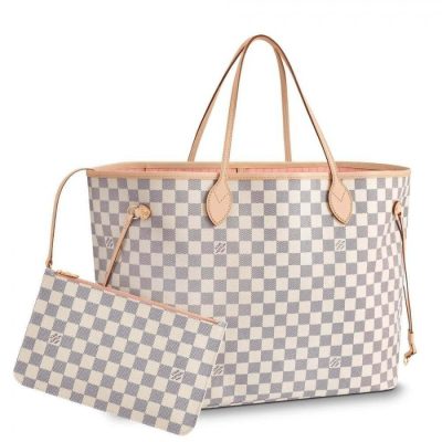 Replica Louis Vuitton Damier Azur Neverfull GM Pink Tote