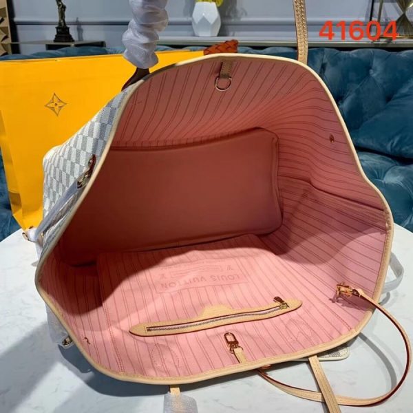 Replica Louis Vuitton Damier Azur Neverfull GM Pink Tote - Image 9
