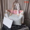 Best Replicas Bags - Replica LV Damier Azur Neverfull MM Pink N41605 Bag Shop For Best Louis Vuitton LV Replica Bags With Cheap Price