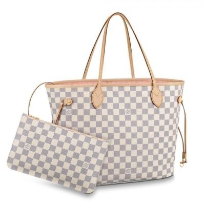 Replica LV Damier Azur Neverfull MM Pink N41605 Bag