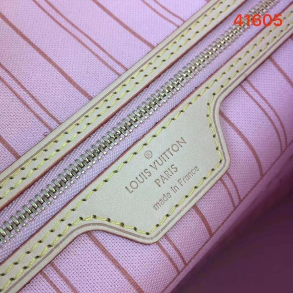 Replica LV Damier Azur Neverfull MM Pink N41605 Bag - Image 7