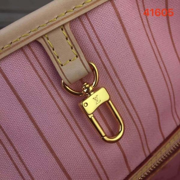 Replica LV Damier Azur Neverfull MM Pink N41605 Bag - Image 8