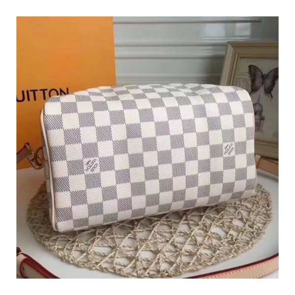 Replica LV Damier Azur Speedy Bandouliere 25 N41374 - Image 5