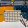 Best Replicas Bags - Louis Vuitton Damier Azur Canvas Zipped Pochette Replica Shop For Best Louis Vuitton LV Replica Bags With Cheap Price