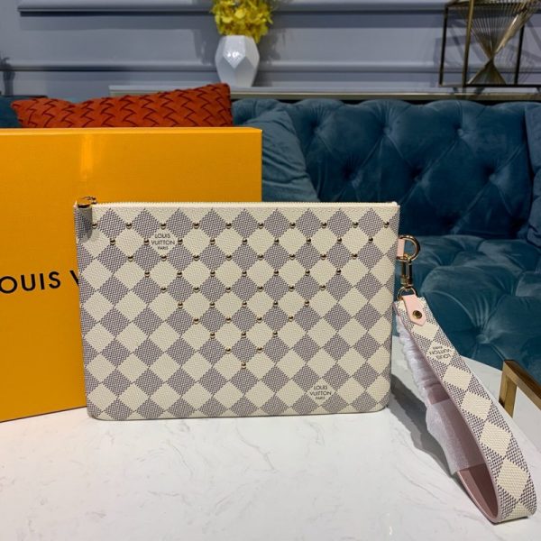 Louis Vuitton Damier Azur Canvas Zipped Pochette Replica - Image 2
