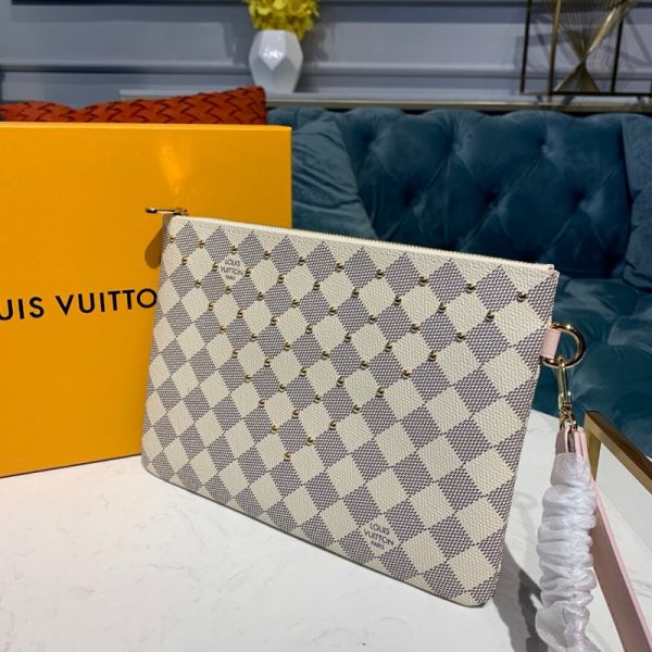 Louis Vuitton Damier Azur Canvas Zipped Pochette Replica - Image 3