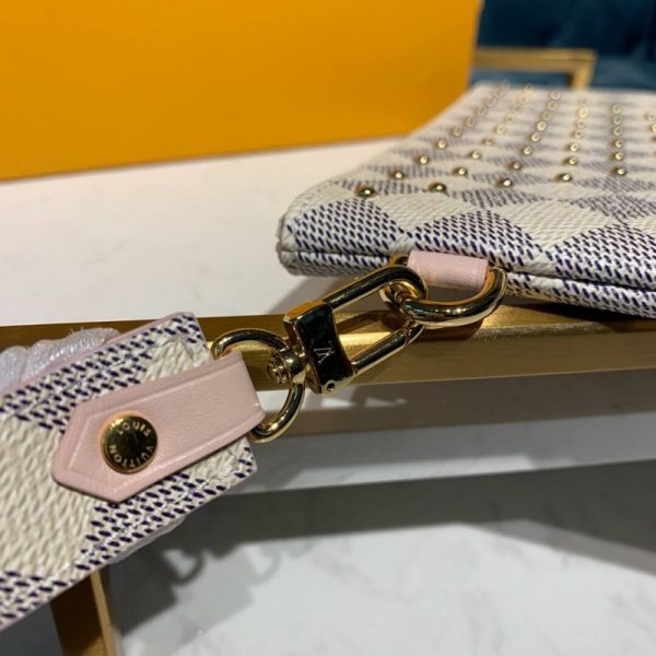 Louis Vuitton Damier Azur Canvas Zipped Pochette Replica - Image 6