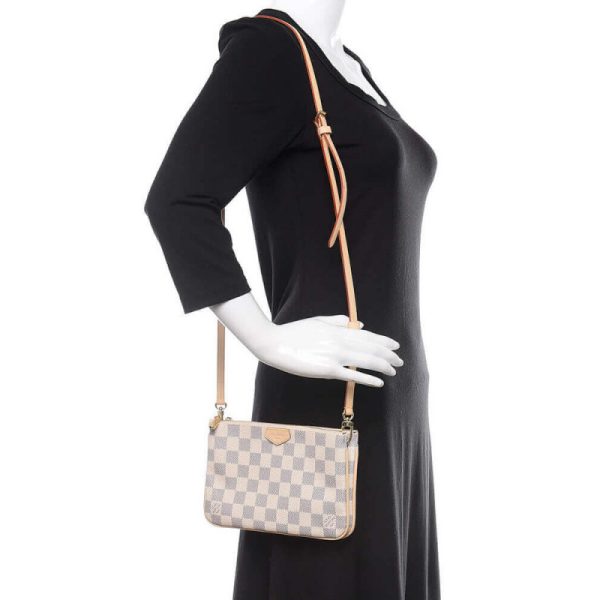 Louis Vuitton Damier Azur Double Zip Pochette Replica N60460 - Image 2