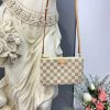Best Replicas Bags - Louis Vuitton Damier Azur Double Zip Pochette Replica N60460 Shop For Best Louis Vuitton LV Replica Bags With Cheap Price