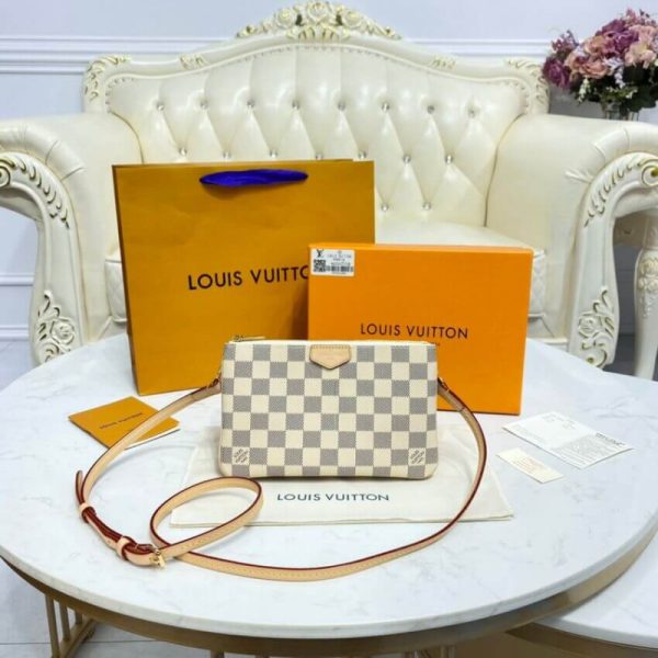 Louis Vuitton Damier Azur Double Zip Pochette Replica N60460 - Image 4