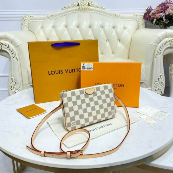 Louis Vuitton Damier Azur Double Zip Pochette Replica N60460 - Image 5