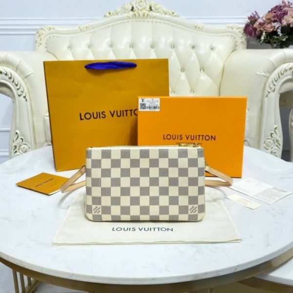 Louis Vuitton Damier Azur Double Zip Pochette Replica N60460 - Image 6