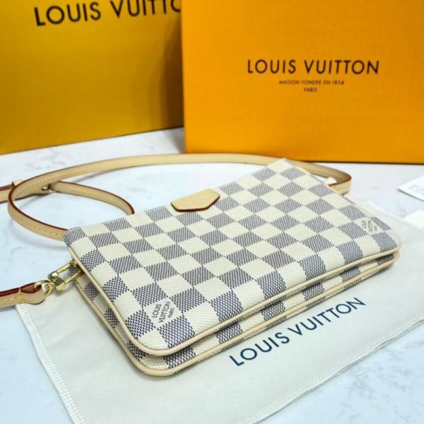 Louis Vuitton Damier Azur Double Zip Pochette Replica N60460 - Image 7