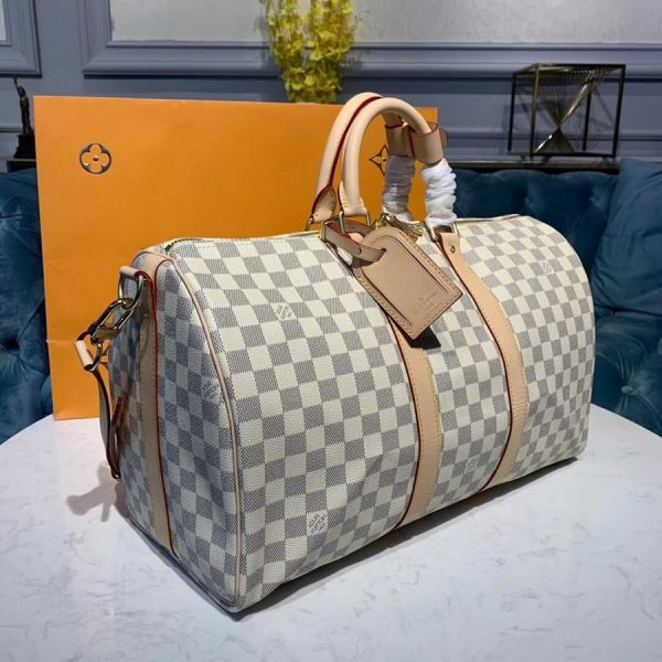 LV Damier Azur Keepall 45 Replica - Stylish Travel Bag - Image 3