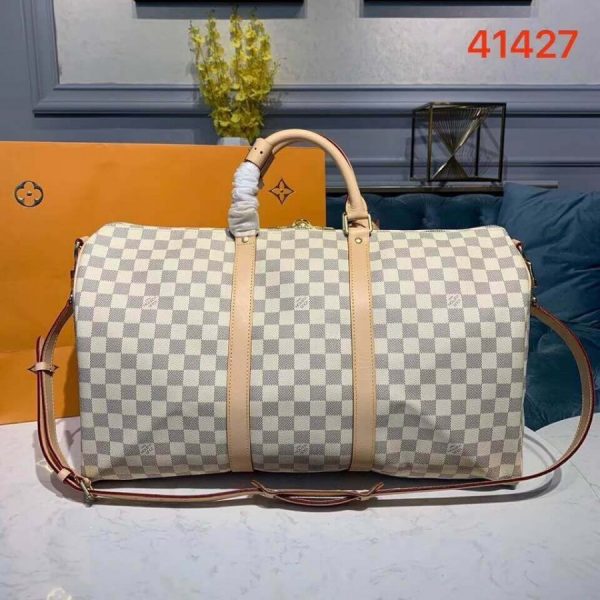 Replica LV Damier Azur Keepall Bandouliere 50 Bag - Image 4