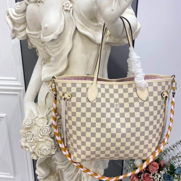 LV Damier Azur Neverfull MM N45295 Pink Replica Handbag - Image 2