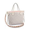 Best Replicas Bags - LV Damier Azur Neverfull MM N45295 Pink Replica Handbag Shop For Best Louis Vuitton LV Replica Bags With Cheap Price