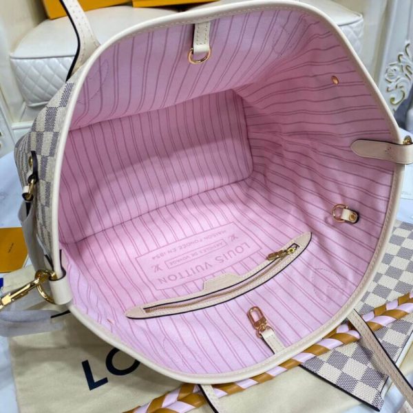 LV Damier Azur Neverfull MM N45295 Pink Replica Handbag - Image 12