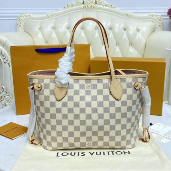 Louis Vuitton Damier Azur Neverfull PM Pink Replica - Image 4