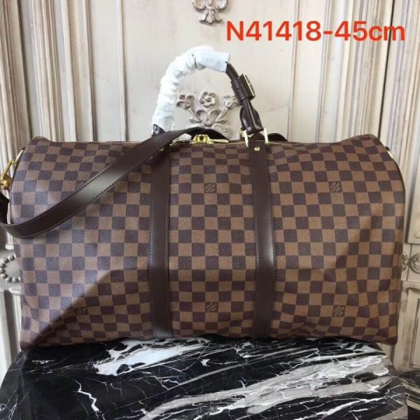 Replica LV Damier Ebene Keepall Bandouliere 45 N41428 - Image 6