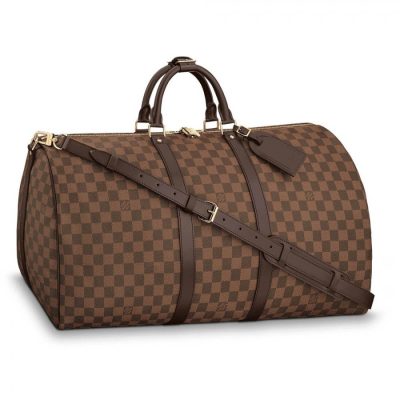 Louis Vuitton Damier Ebene Keepall Bandouliere 55 Replica Bag