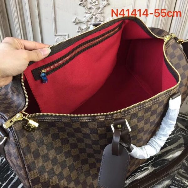 Louis Vuitton Damier Ebene Keepall Bandouliere 55 Replica Bag - Image 8