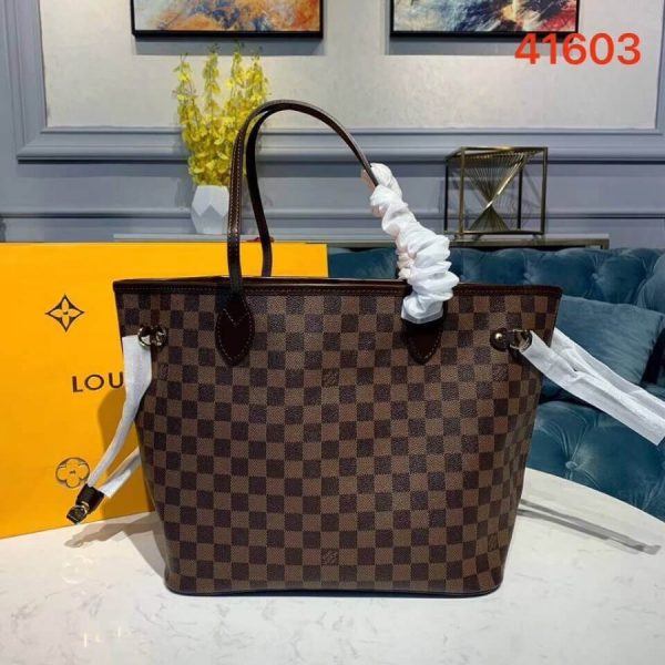 Replica LV Damier Ebene Neverfull MM N41603 Pink Tote Bag - Image 2