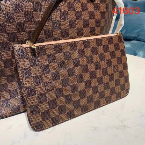 Replica LV Damier Ebene Neverfull MM N41603 Pink Tote Bag - Image 5