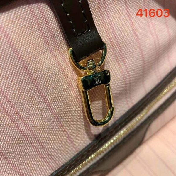 Replica LV Damier Ebene Neverfull MM N41603 Pink Tote Bag - Image 10