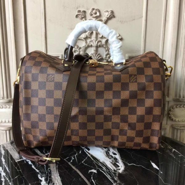 Louis Vuitton Damier Ebene Speedy Bandouliere 35 Replica Bag - Image 2