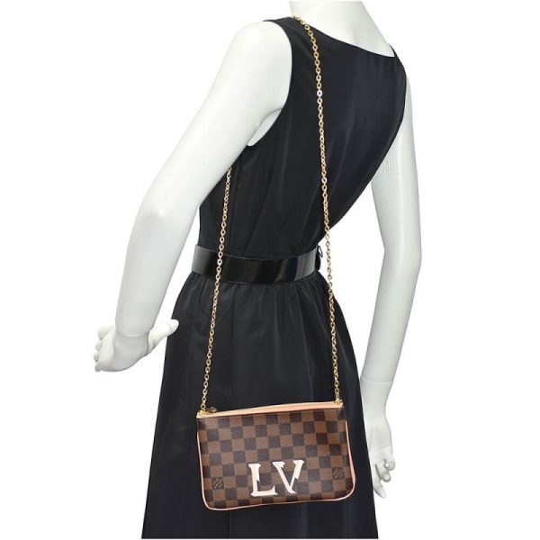 LV Damier Ebene Double Zip Pochette Replica N60254 - Image 2