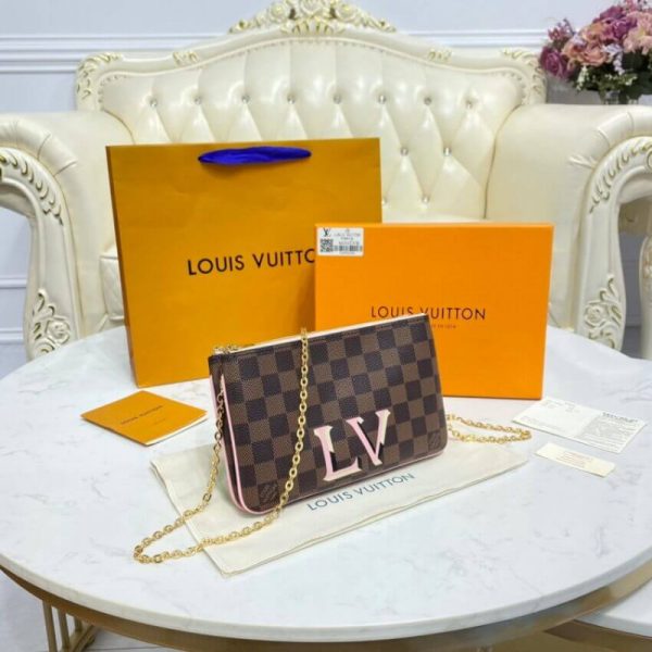 LV Damier Ebene Double Zip Pochette Replica N60254 - Image 6