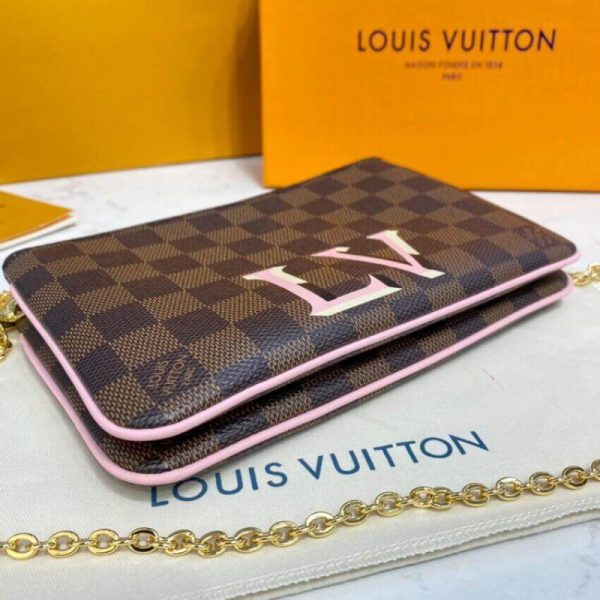 LV Damier Ebene Double Zip Pochette Replica N60254 - Image 8