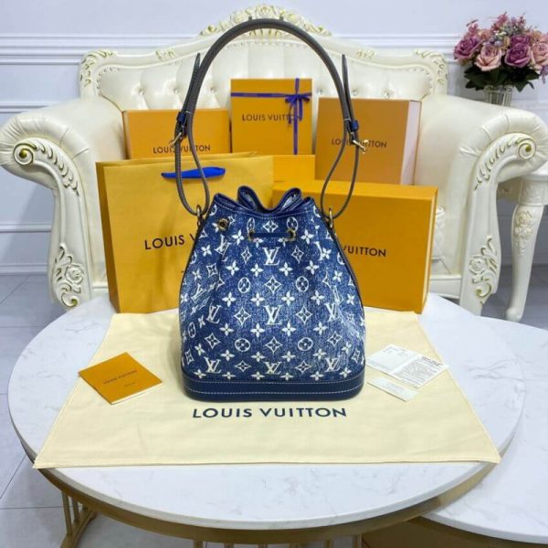 Replica LV Denim Jacquard Petit Noe M59606 Handbag - Image 5