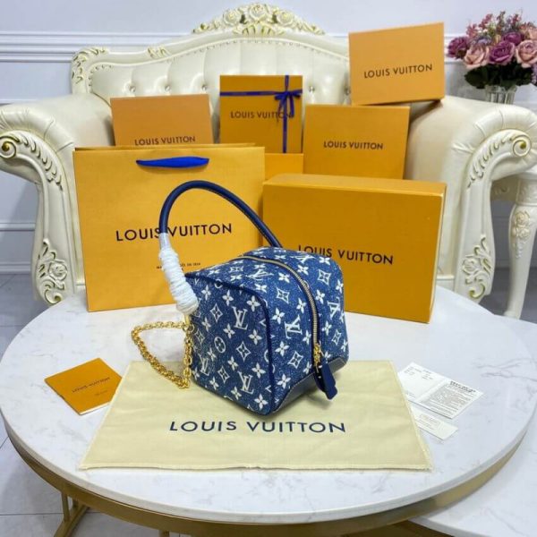 LV Denim Jacquard Square Bag Replica M59611 - Image 10
