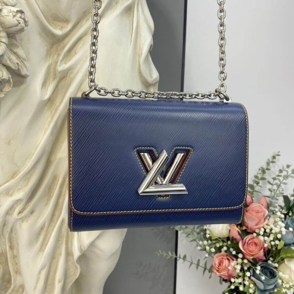 Replica LV Epi Leather Twist MM Navy Blue/Red Bag - Image 2