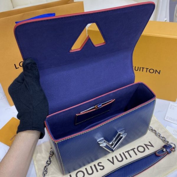 Replica LV Epi Leather Twist MM Navy Blue/Red Bag - Image 13